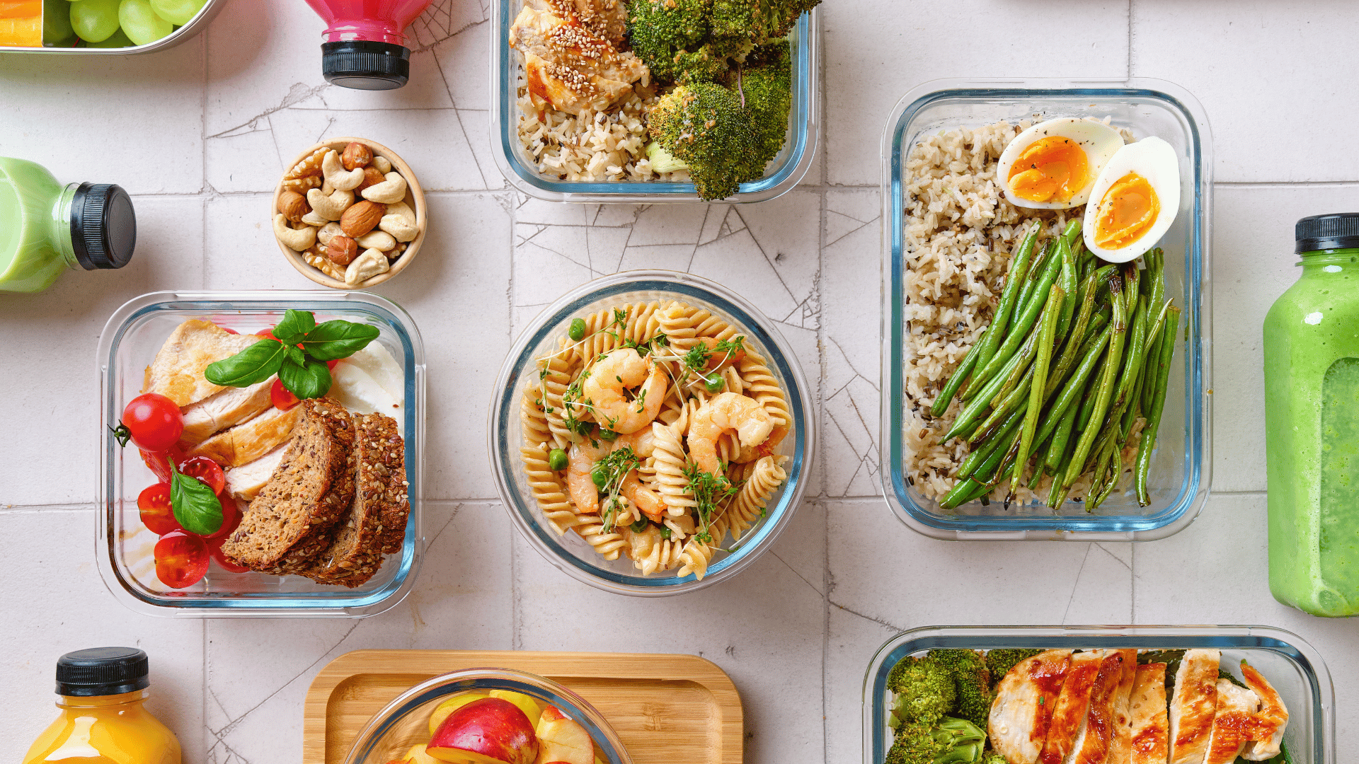 Family meal calendar and fresh groceries organized with Mealmento